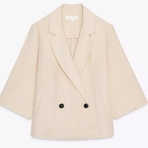 ZARA double breasted french sleeve blazer